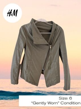 Vintage H&M Green Asymmetrical Jacket size 6